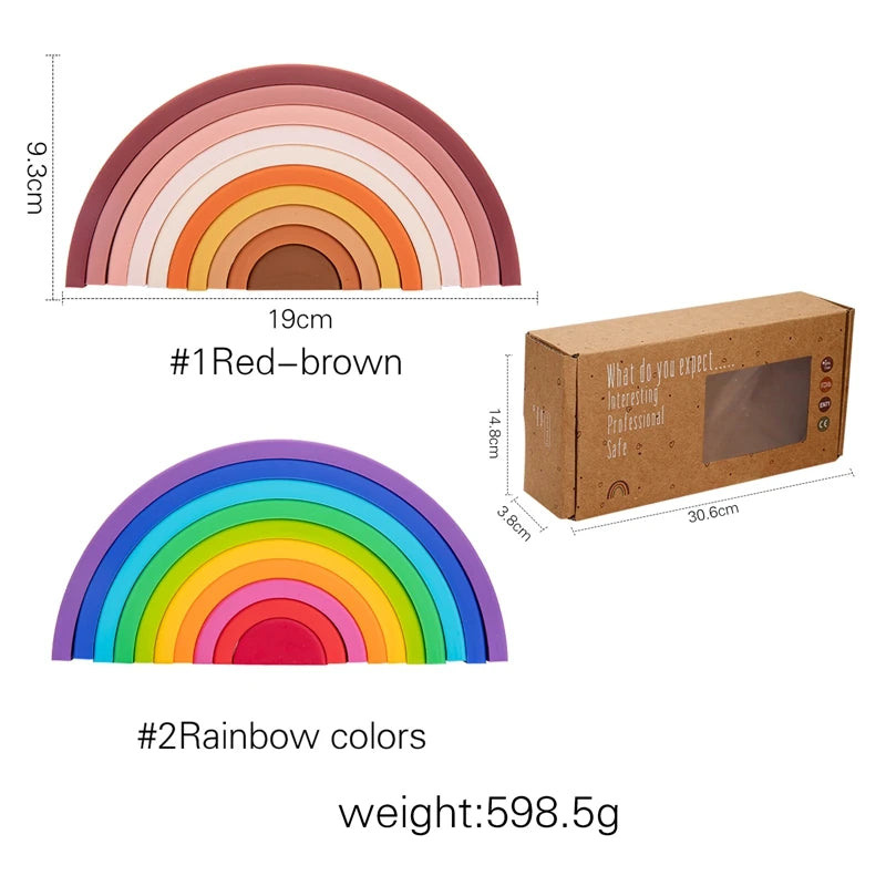 Silicone rainbow blocks