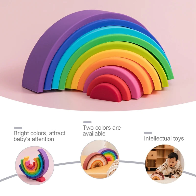 Silicone rainbow blocks