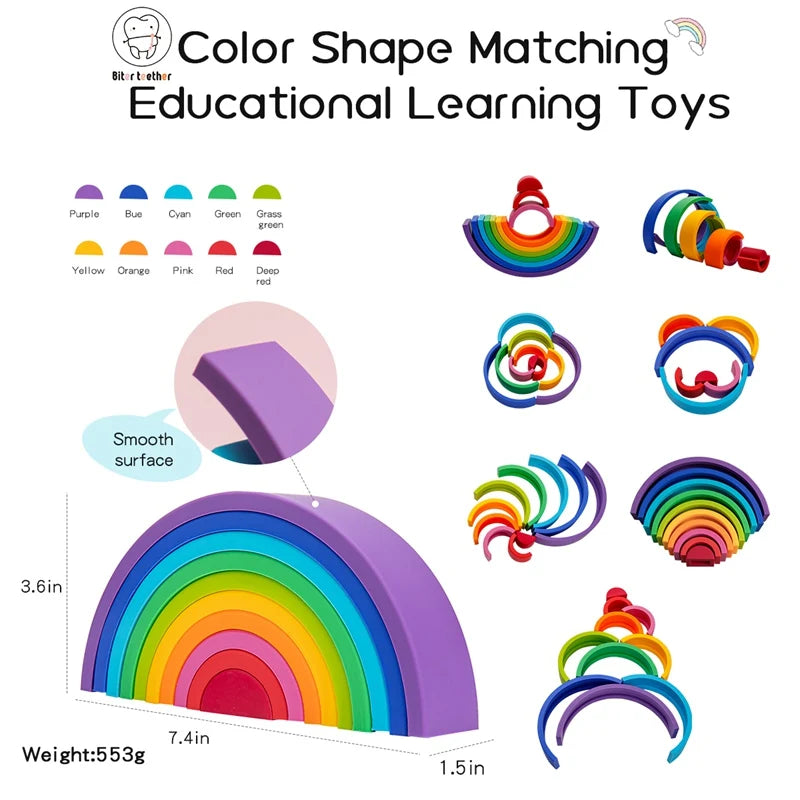 Silicone rainbow blocks