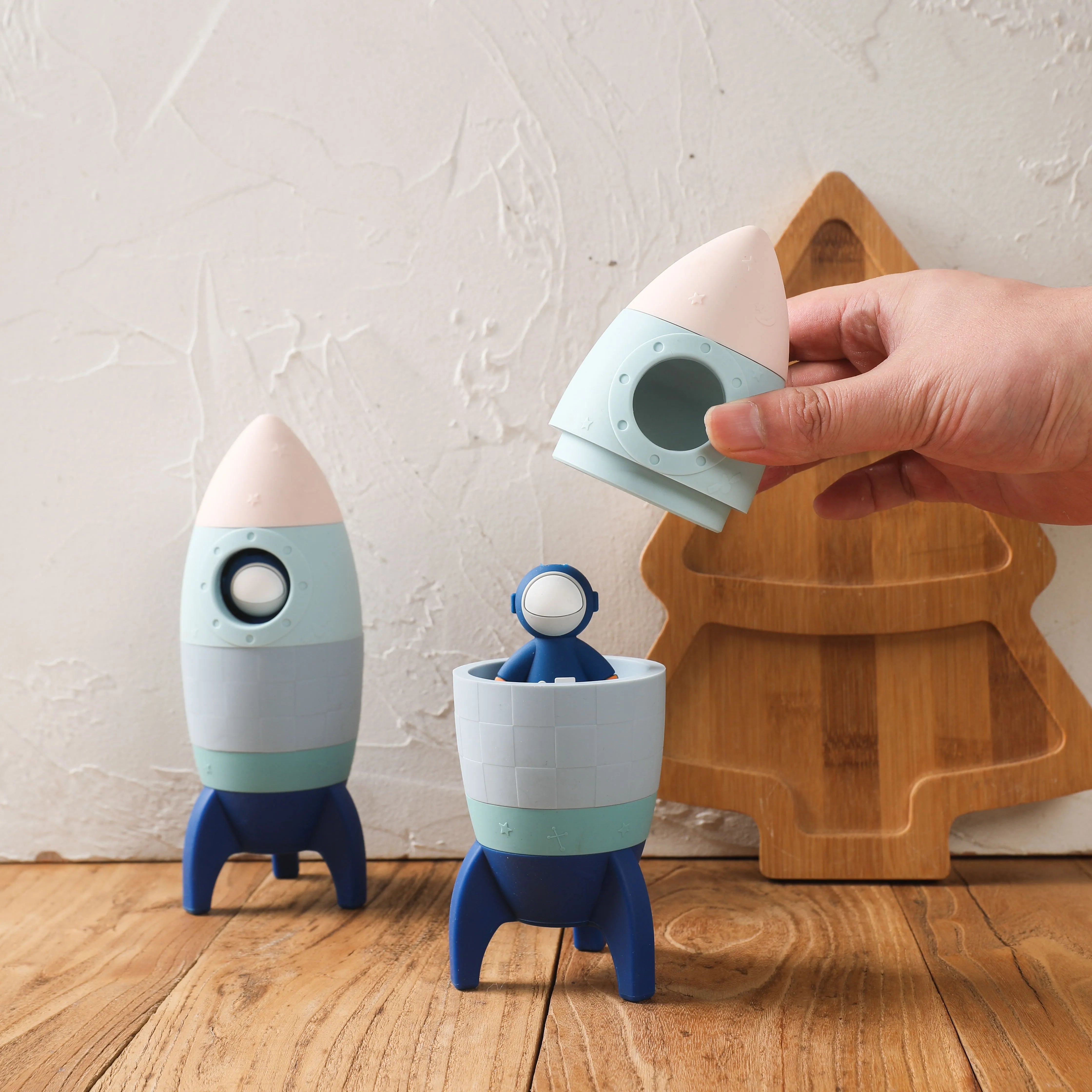 Rocket block teething toy