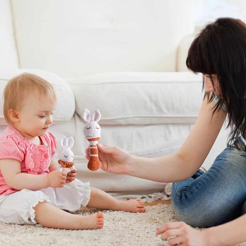 Rabbit rattle baby toy