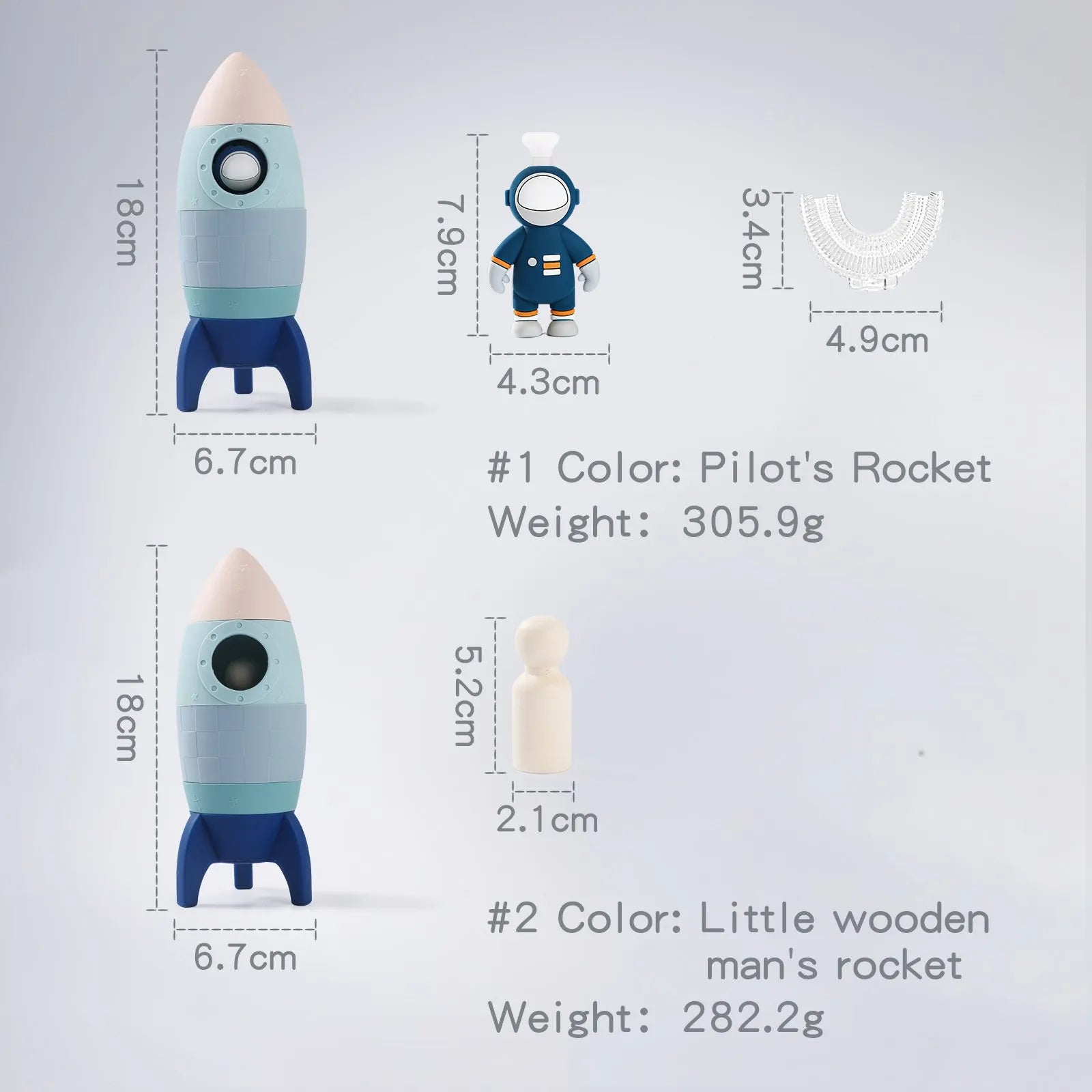 Rocket block teething toy