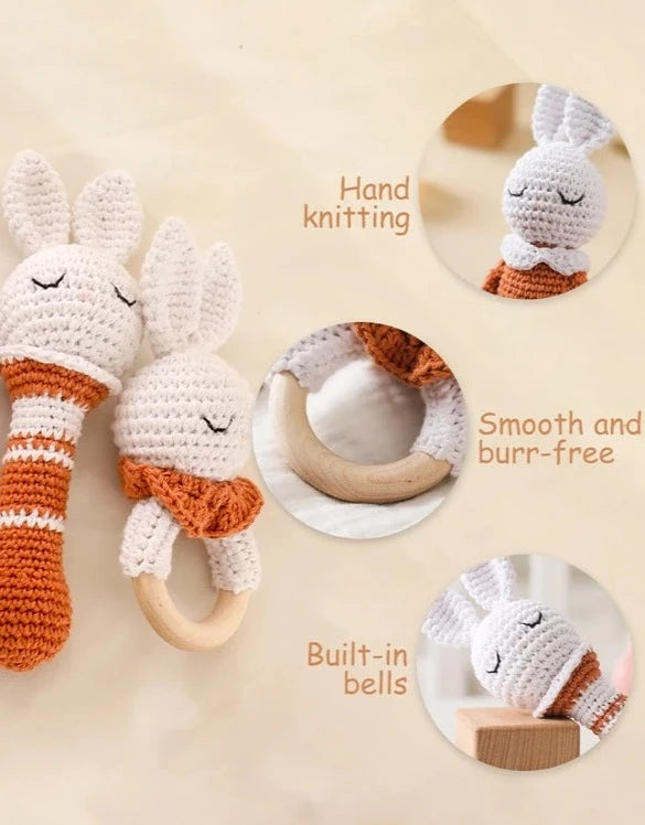 Rabbit rattle baby toy