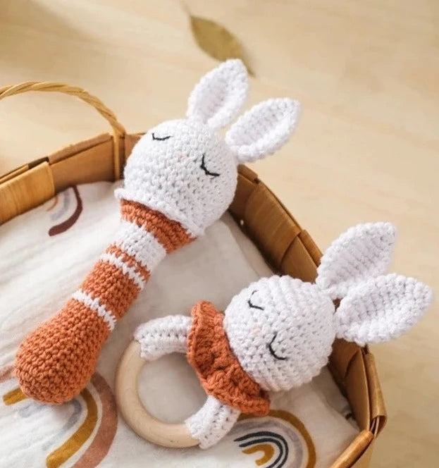 Rabbit rattle baby toy