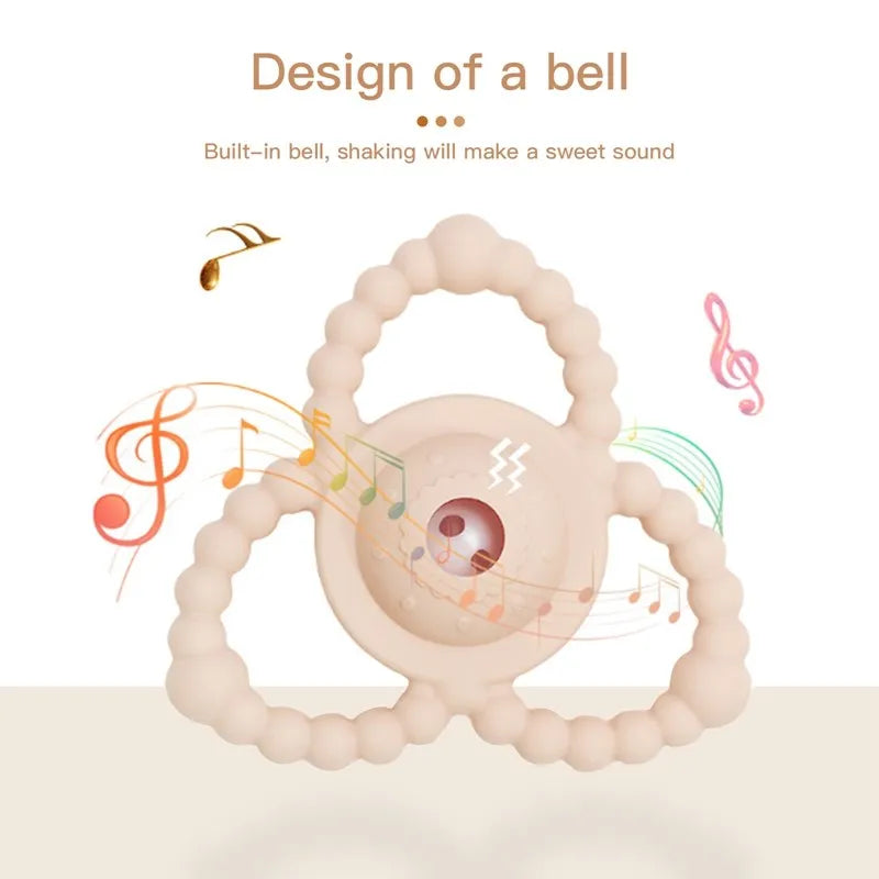 Baby silicone rattle teether