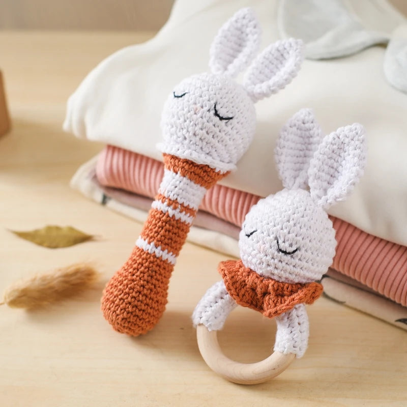 Rabbit rattle baby toy